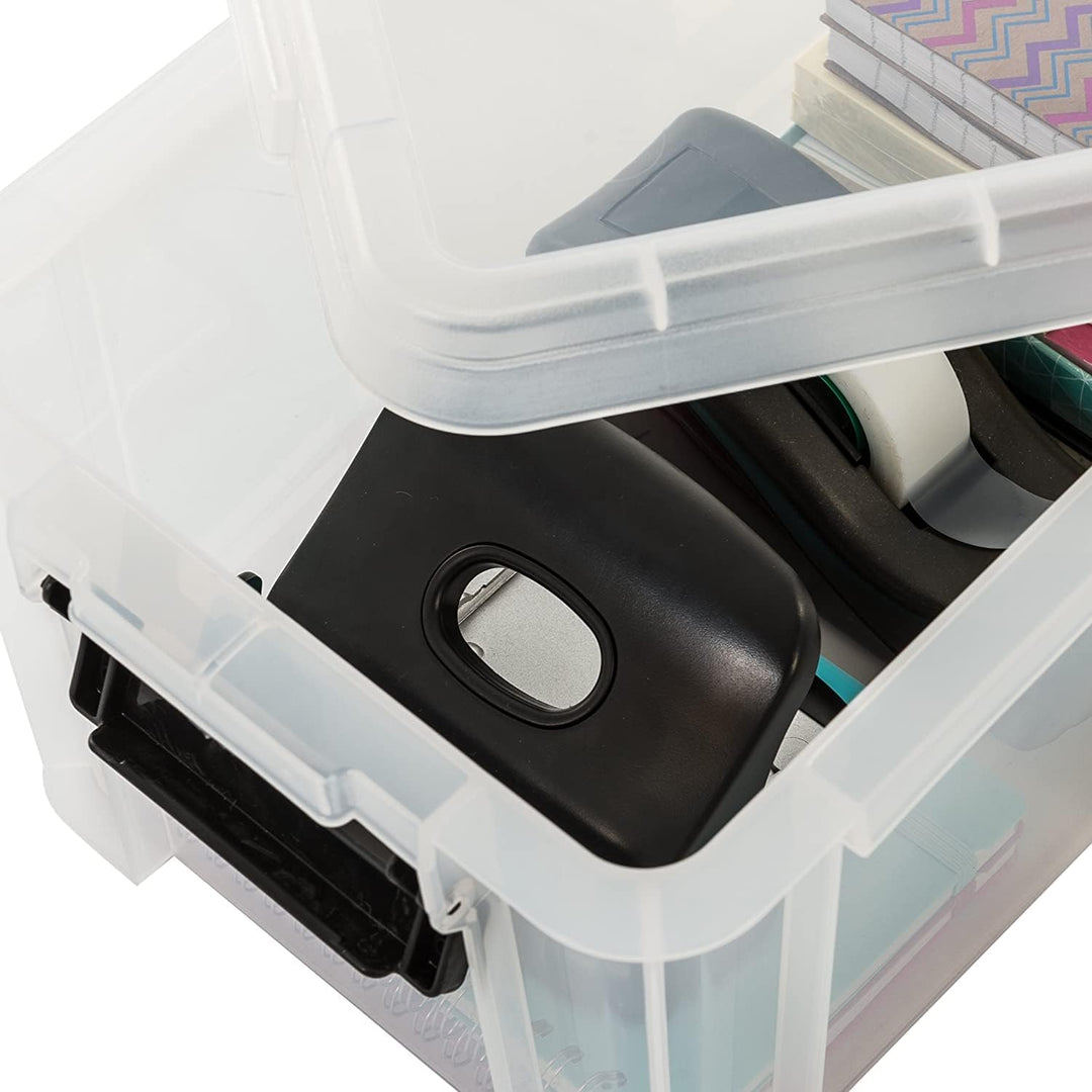 Iris Ohyama, 4er-Set, Aufbewahrungsboxen, 6 L, mit Einrastgriffen, stapelbar, Garage - Multi Box MBX