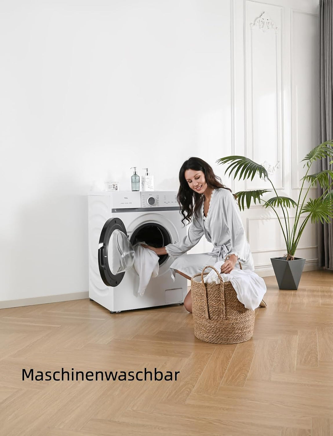 Bettwäsche 200x200, 3 Teilig, Grau, Bambus - Vegane Seide, Luxus Bettbezug und Kissenbezüge Set, Küh