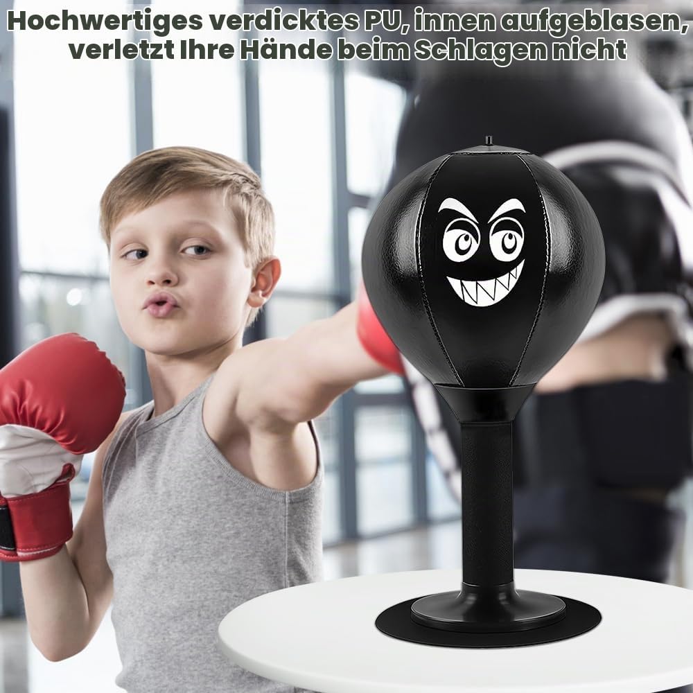 Punchingball Tisch mit Saugnapf, Strapazierfähiger Ball Rage Bag Desktop Punching Bag Mini Boxsack f