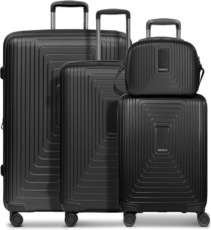 REDOLZ Hartschalen Koffer-Set-4-teilig | S 55 cm (ohne Laptopfach) + M 66 cm + L 77 cm + Beauty-Case