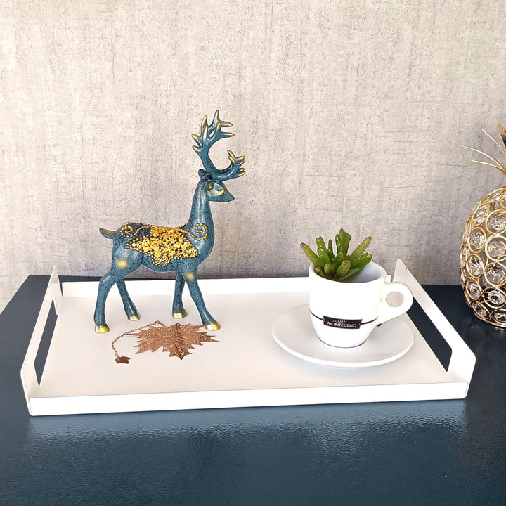nagu® Metall-Tablett mit Griffen - Modernes Minimalistisches Design aus lackiertem Stahl – Dekorativ