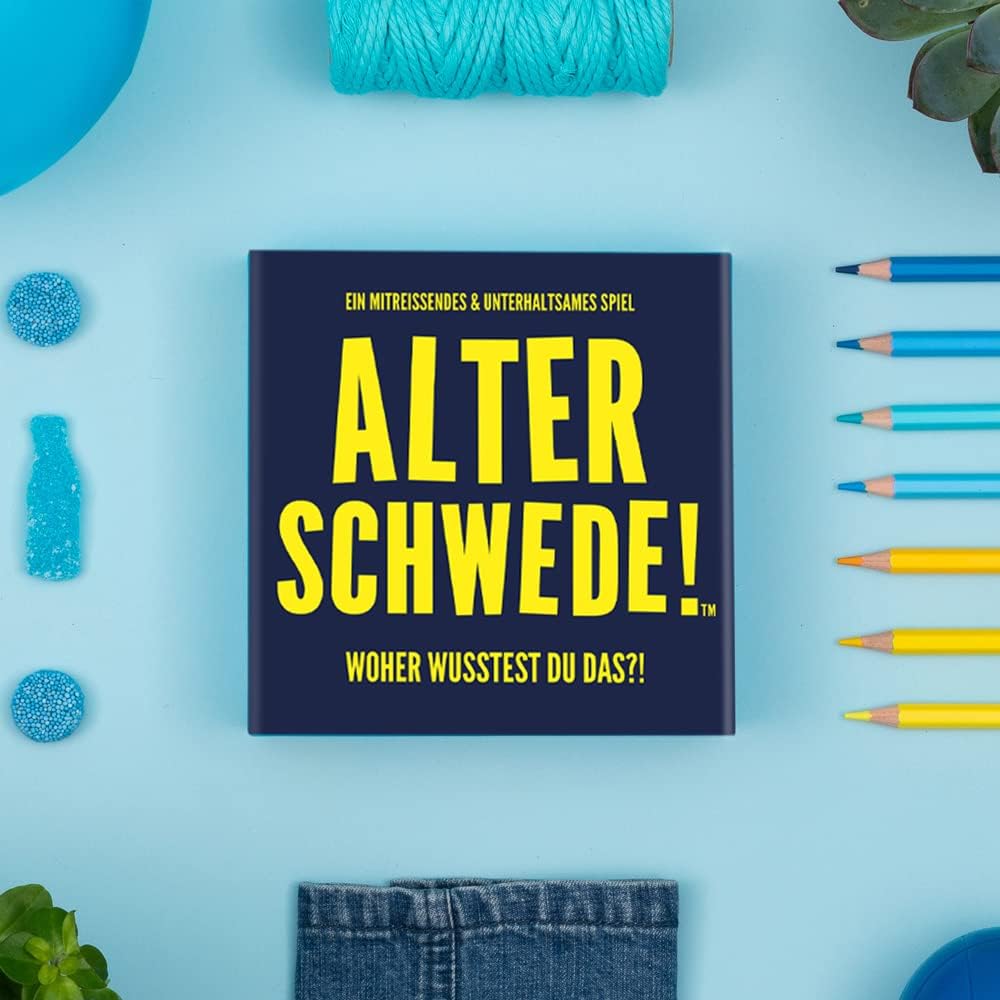 Kylskapspoesi KYL43035 Alter Schwede! - Woher wusstest du das!?, Blau und Weiss