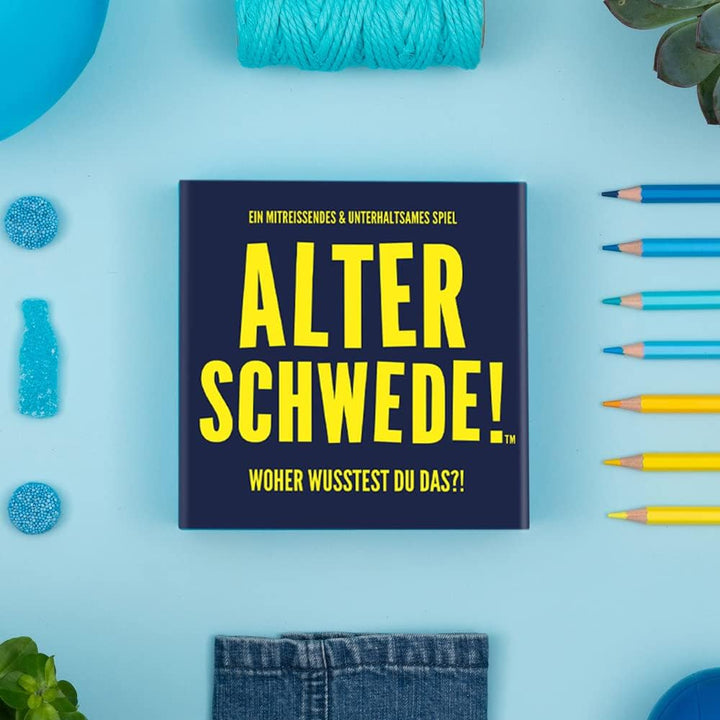 Kylskapspoesi KYL43035 Alter Schwede! - Woher wusstest du das!?, Blau und Weiss