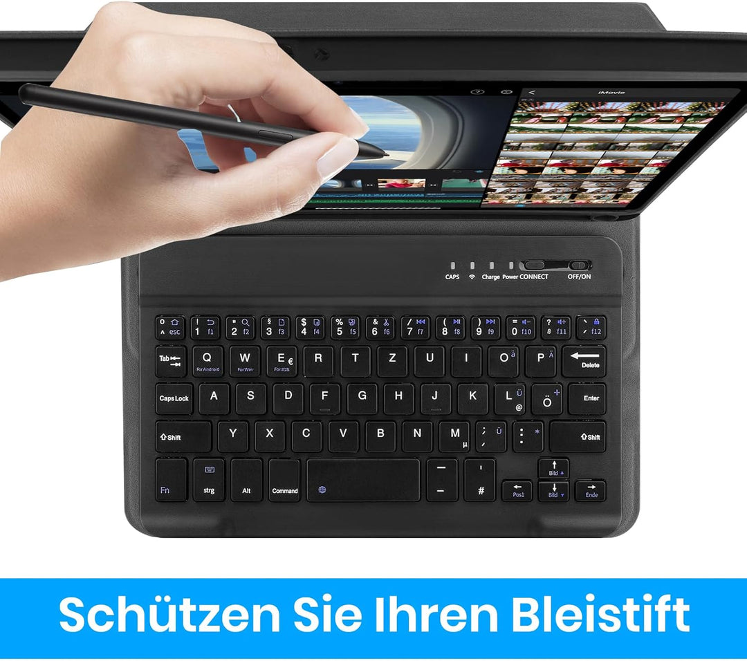 Tastatur für Samsung Galaxy Tab A11 8.7 Zoll 2025, Hülle mit Tastatur für Samsung Galaxy Tab A11/A9,