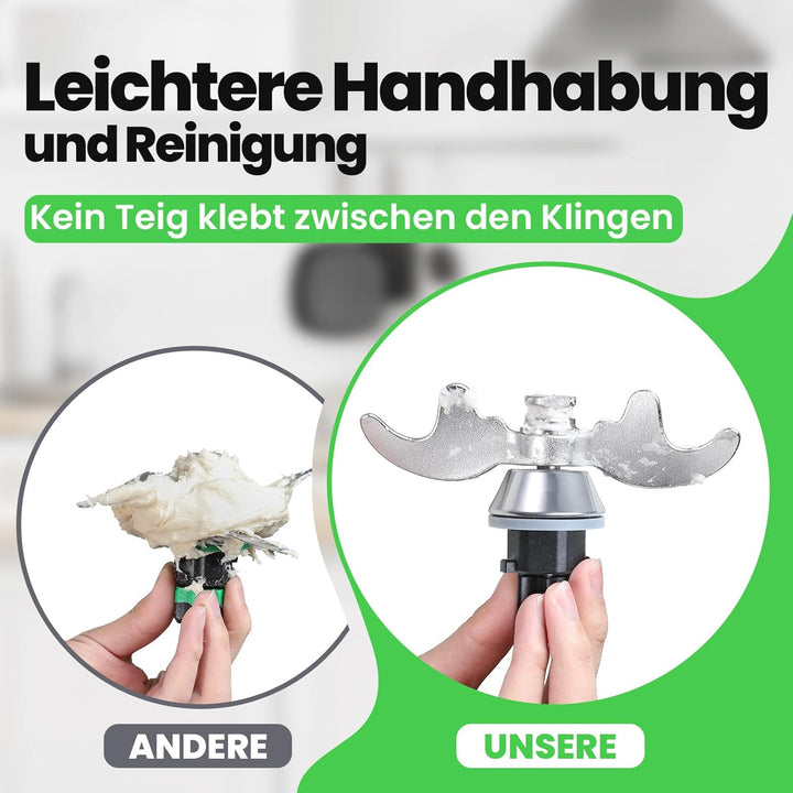 Teigmesser für Thermomix, Mixmesser Ersatz Zubehör passend für Thermomix TM31, Edelstahl-Teigmischme