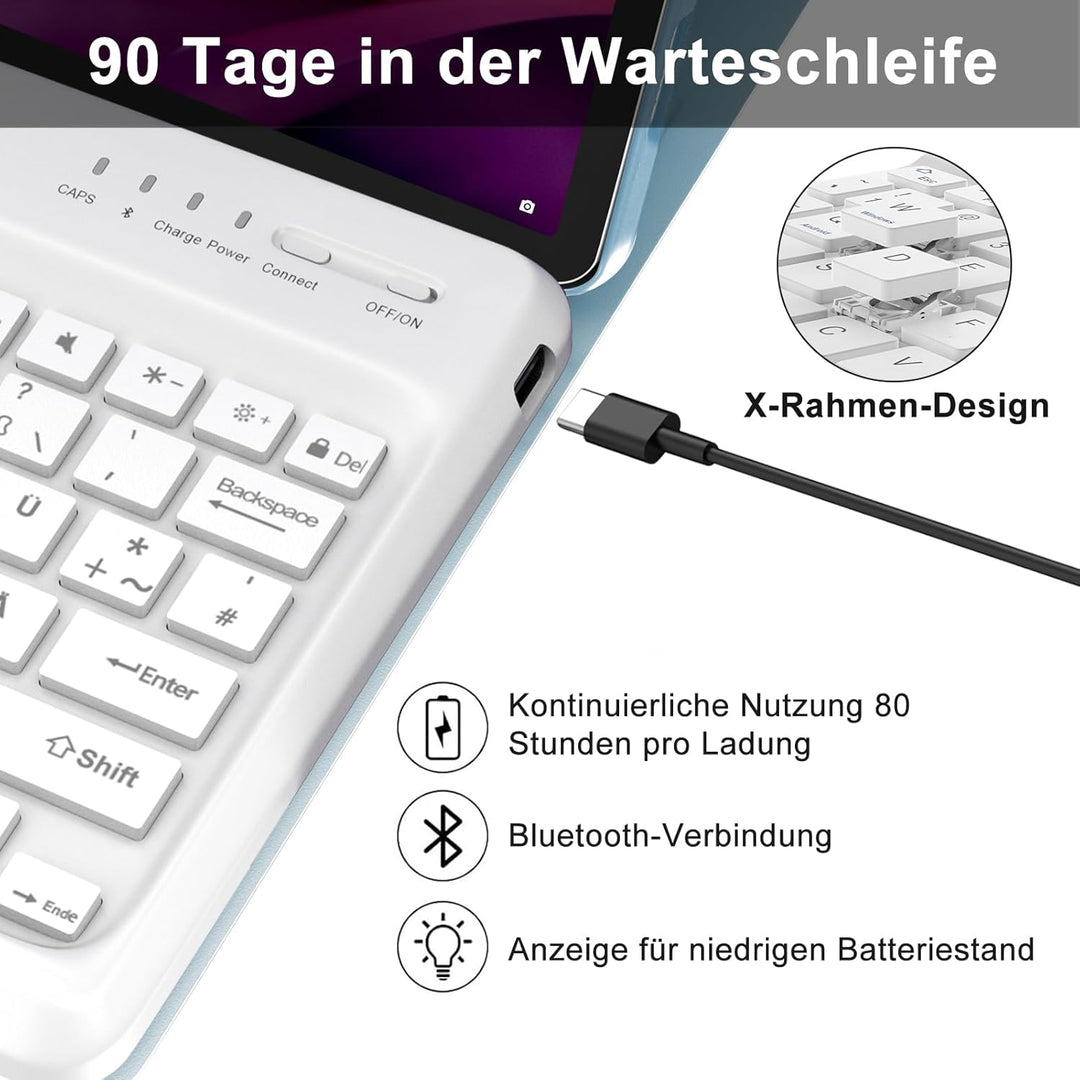 IVEOPPE Tastatur für Tab P12, Hülle mit Tastatur für P12 12.7" 2023, Magnetische Kabelloser Bluetoot