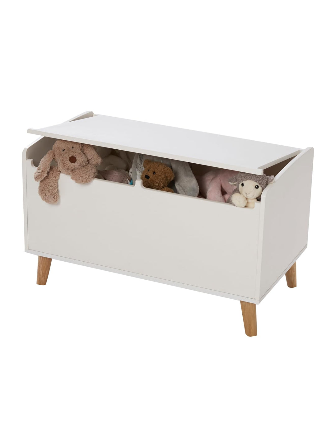 Vertbaudet Kinderzimmer Spielzeugkiste KONFETTI, Truhe weiss/natur ONE SIZE Weiss/Natur Einheitsgrös