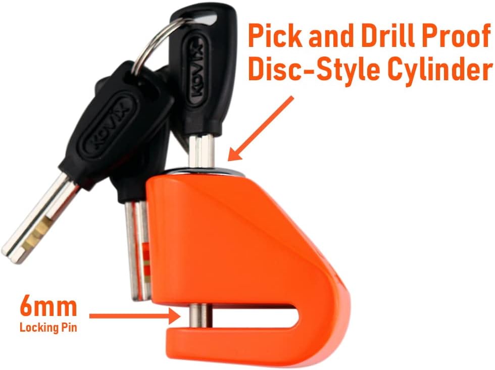Kovix KN1-FO Kettenschloss Alarm Orange 6MM, FLUO ORANGE Orange, 6MM, FLUO ORANGE Orange