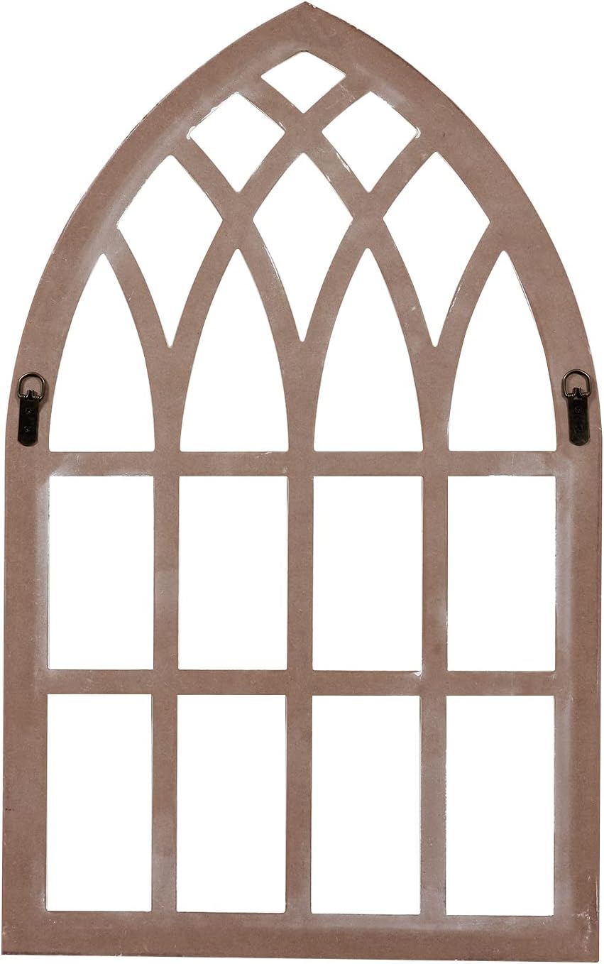 Sintosin Vintage Gewölbte Fensterrahmen Deko Weiss Gross 50x80 cm, Bauernhaus Kathedrale Fensterlade