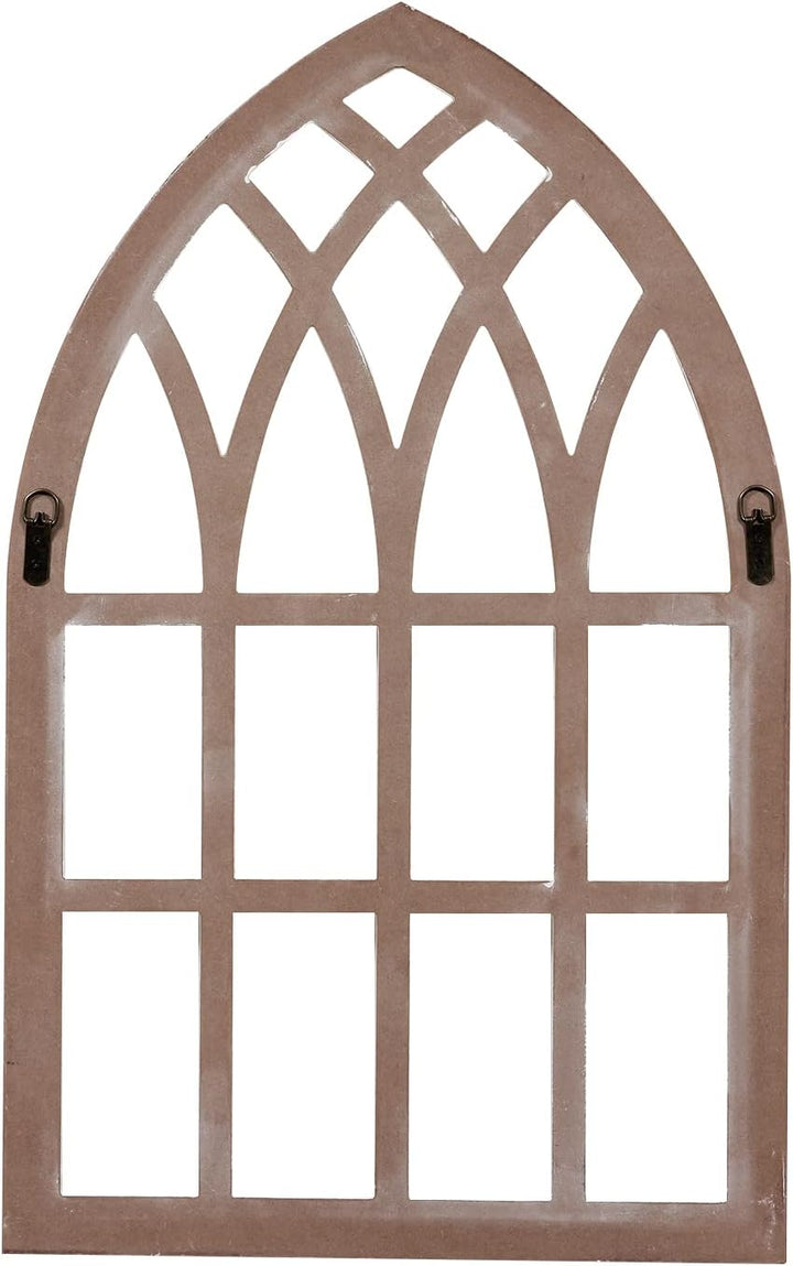 Sintosin Vintage Gewölbte Fensterrahmen Deko Weiss Gross 50x80 cm, Bauernhaus Kathedrale Fensterlade