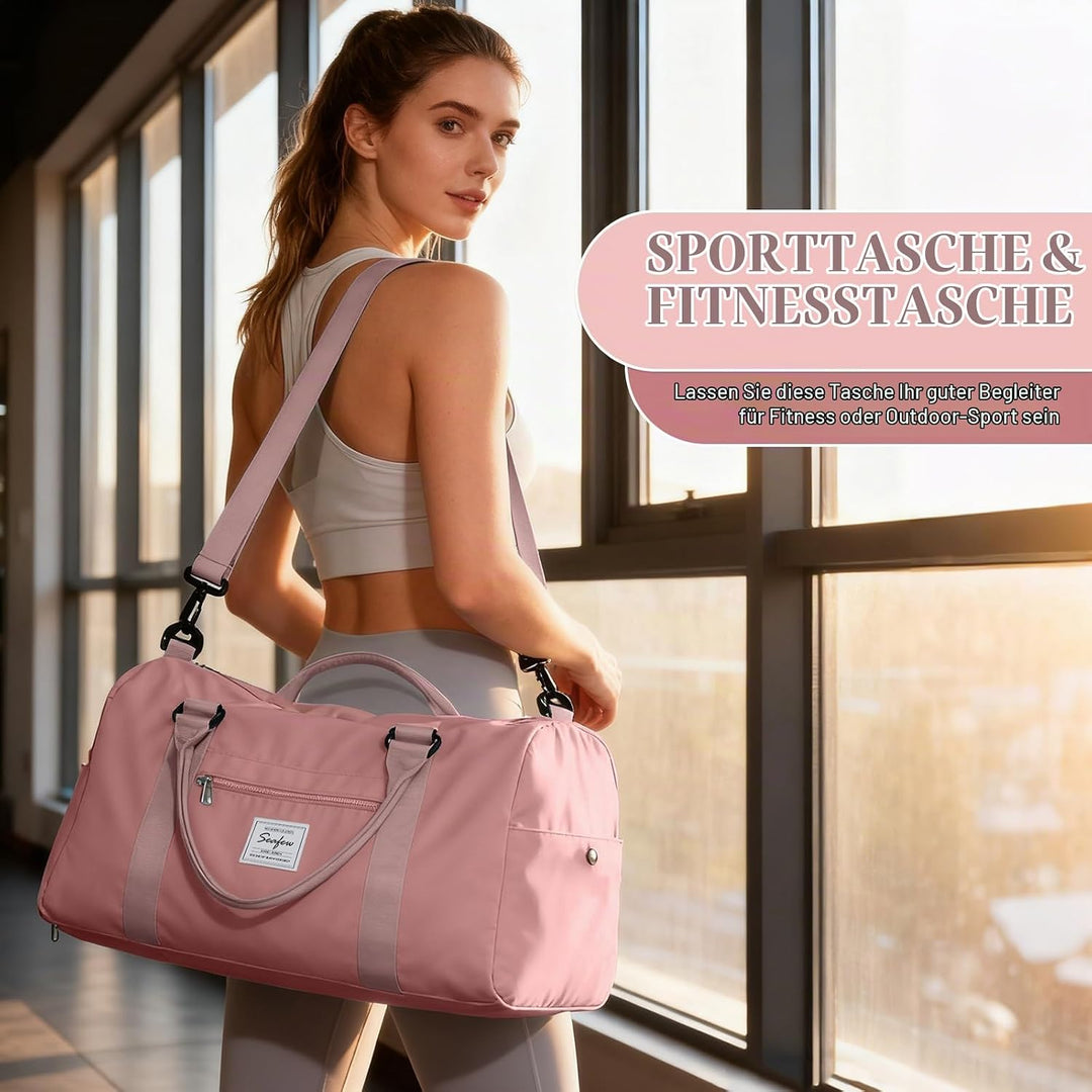 Sport Duffel Bag Damen Herren Sporttasche mit Schuhfach &amp; Nassfach Reisetasche Handgepäck Tasche Spo