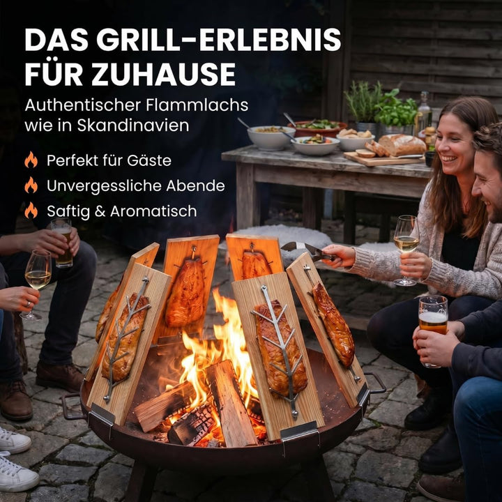Flammlachsbrett 2er Set Lärche für die Feuerschale und den Kugelgrill Lärche 2er Set, Lärche 2e