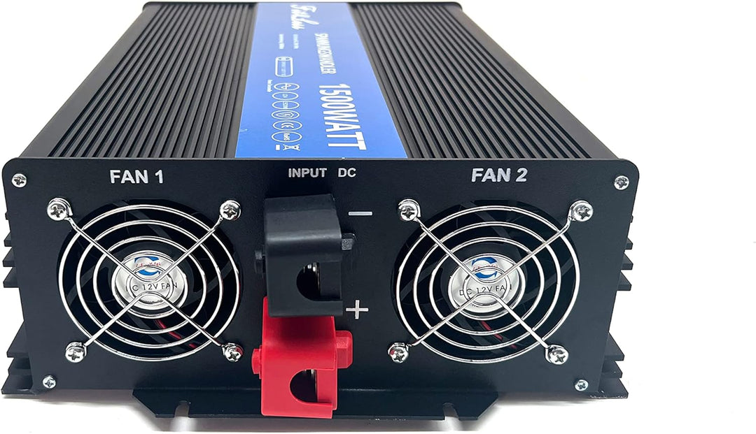 Reiner Sinuswelle Wechselrichter DC12V auf AC230W 50Hz mit Dual Shuko Buchsen, DC5V USB-Anschluss, L