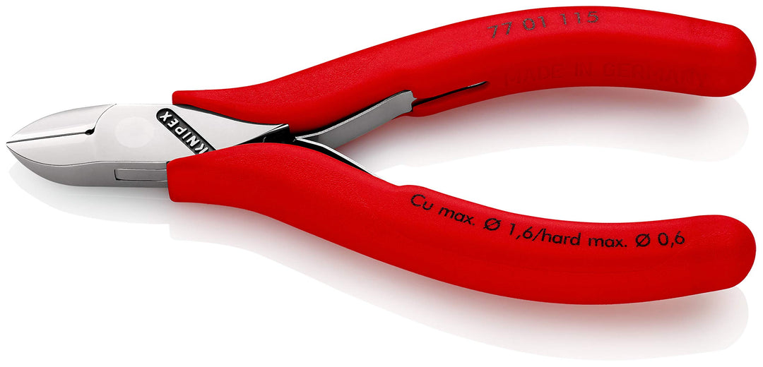 Knipex Elektronik-Seitenschneider mit Kunststoff überzogen 115 mm (SB-Karte/Blister) 77 01 115 SB ru