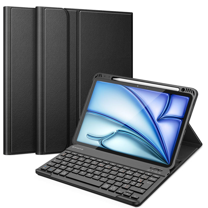 Fintie Tastatur Französisch AZERTY Hülle für Air 10,9" (4. Generation, 2020 Modell) Soft TPU Rücksei
