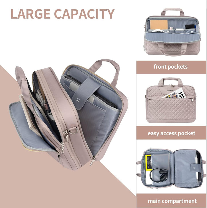 EMPSIGN Laptop Tasche 17 Zoll Laptoptasche Damen, Wasserdicht Erweiterbare Bussiness Aktentasche Not