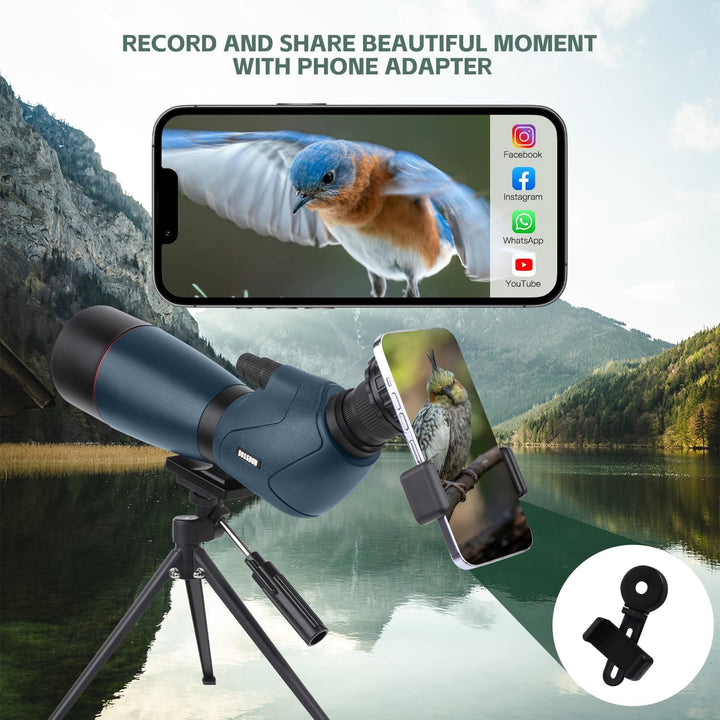 Spektive für Zielschiessen - HD Spektive mit Stativ Tragetasche & Smartphone Halterung - BAK4 Spekti