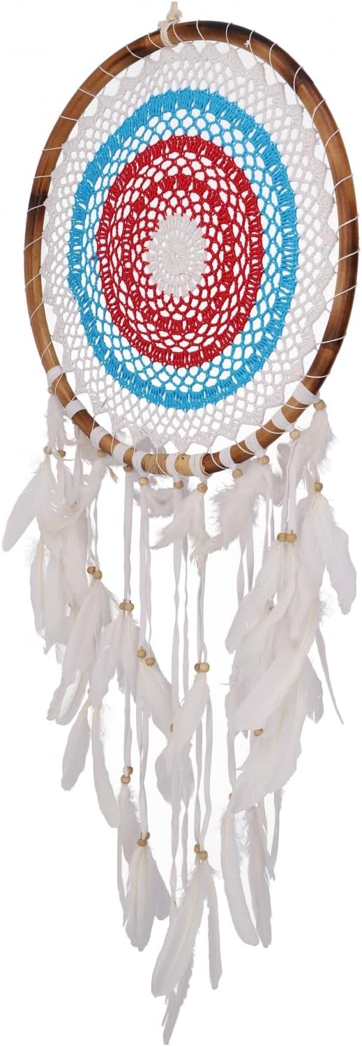 GURU SHOP Traumfänger - Blau/weiss/rot 44 cm, Traumfänger, Mobiles, Blau/Weiss/Rot 44 Cm