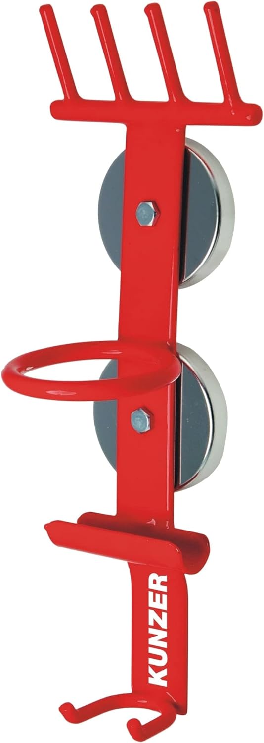 Kunzer 7MHG01 Magnethalter, leichte Ausführung, gekröpft - Farbe Rot - platzsparend & praktisch für