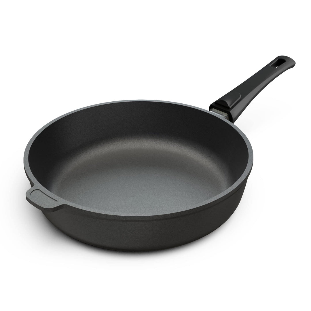 Hoffmann Aluguss Bratpfanne 28 cm Induktion Hoher Rand 7 cm Innenhöhe I Pfanne Induktionsherd I Schm