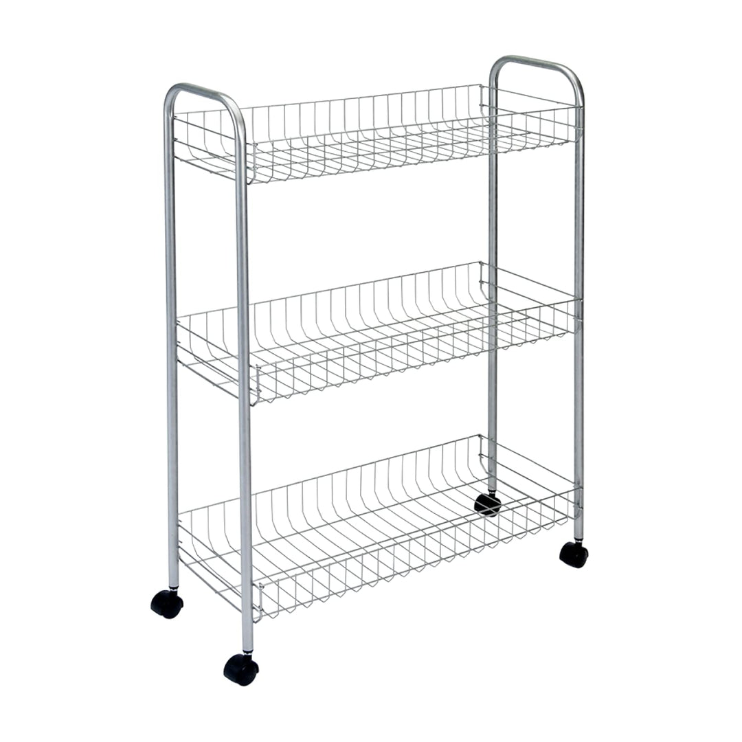 Metaltex Schmal, Servicewagen Slim Deluxe mit 3 Stufen 56x23x84cm, Metall, Edelstahloptik, 56 x 23 x
