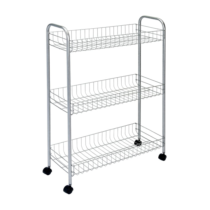 Metaltex Schmal, Servicewagen Slim Deluxe mit 3 Stufen 56x23x84cm, Metall, Edelstahloptik, 56 x 23 x