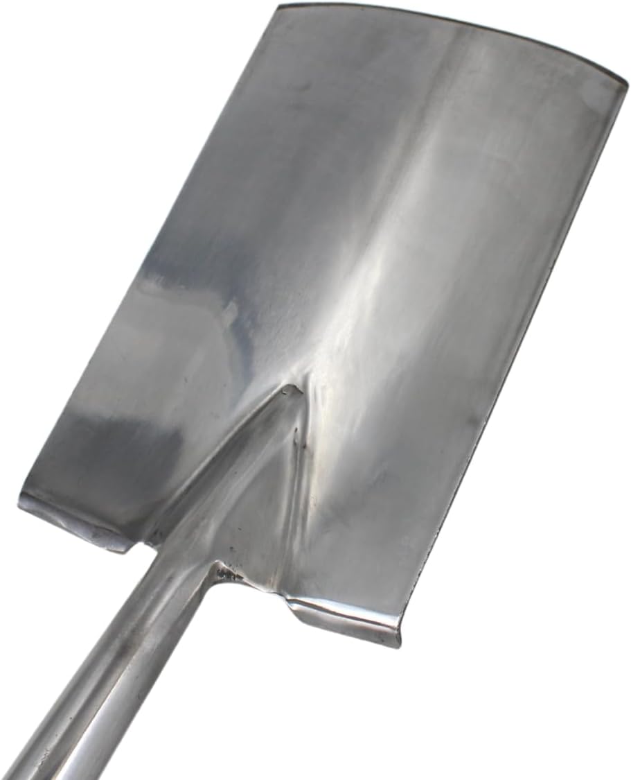 Rekord Gärtnerspaten (Edelstahl) mit Tritt, Schwanenhals und 76 cm T-Stiel aus Eschenholz, Schaufelk