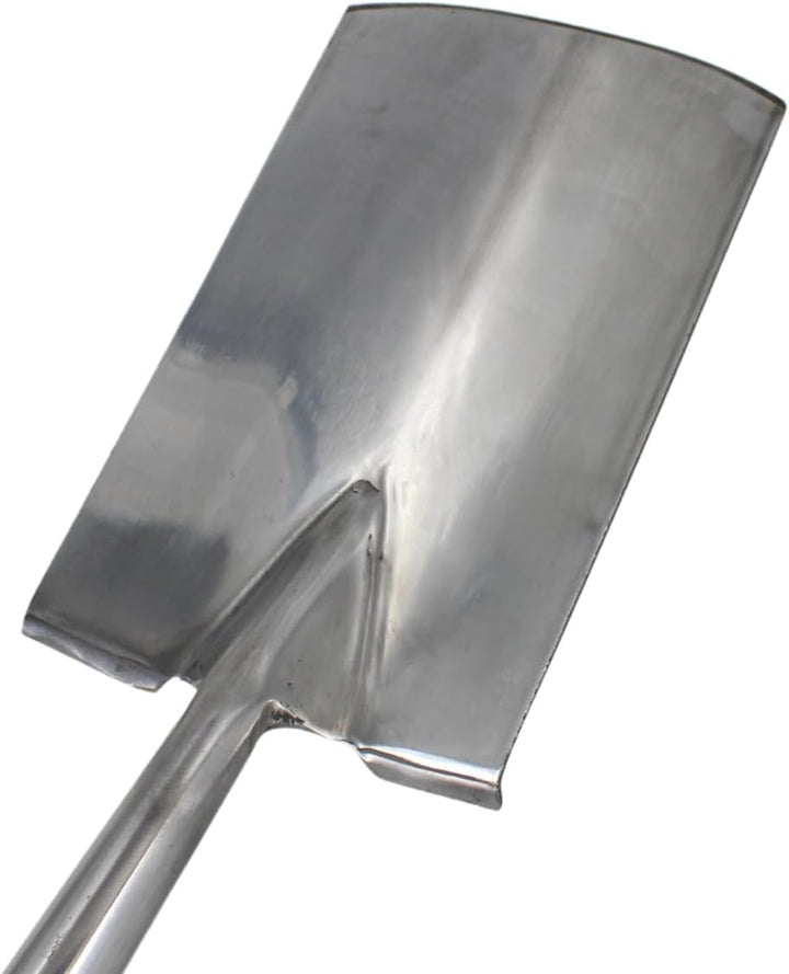 Rekord Gärtnerspaten (Edelstahl) mit Tritt, Schwanenhals und 76 cm T-Stiel aus Eschenholz, Schaufelk