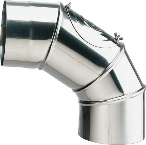 Edelstahl Abgasrohr Rauchrohrbogen Bogen Möck DN130 mm Knie Heizung verstellbar