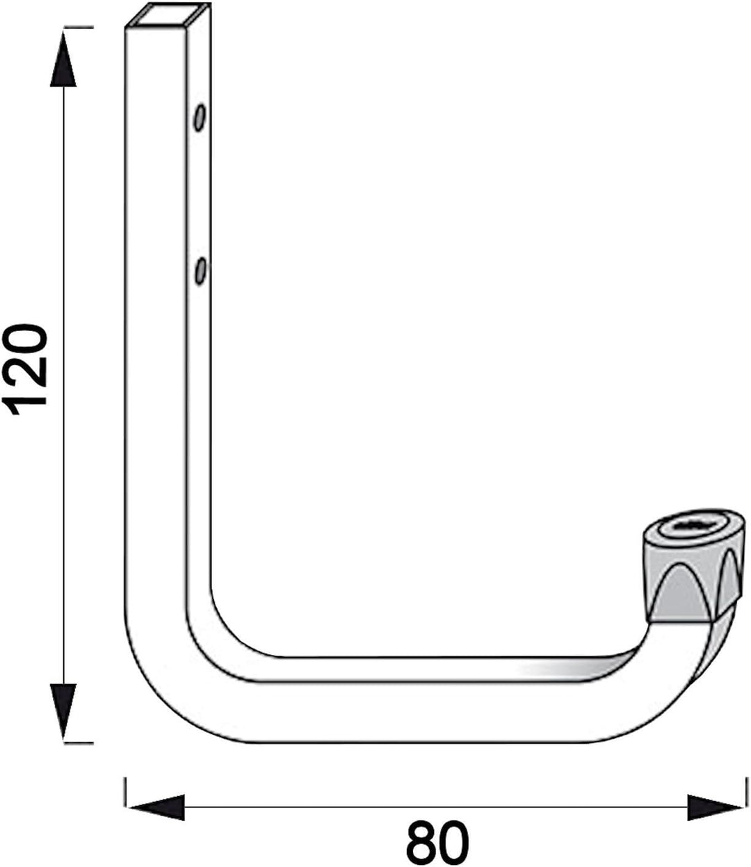 9 x SECOTEC® Universalhaken verzinkt 80 x 120 mm Belastbarkeit 45 kg Garagenhaken Werstatthaken 9 It