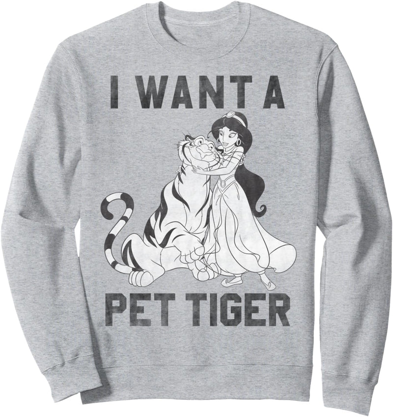 Disney Aladdin Jasmine And Rajah I Want A Pet Tiger Sweatshirt