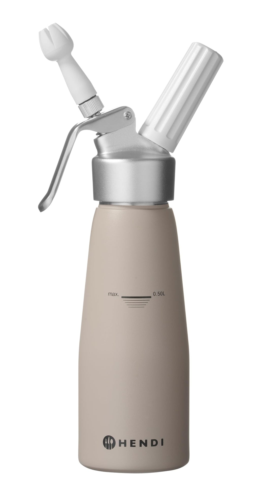 HENDI Sahnespender, Inklusive Set aus 3 Polypropylen Spritztüllen und Reinigungsbürste, Sahne-Mousse