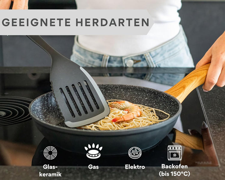 Bratpfanne 16cm kein Induktion – Antihaft Beschichtete kleine Universalpfanne für alle Herdarten - S