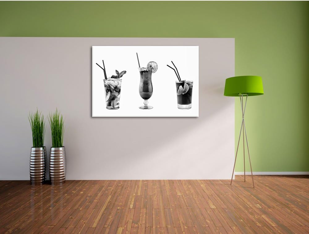 Pixxprint fruchtig frische Cocktails als Leinwandbild/Grösse: 100x70 / Wandbild/Kunstdruck/fertig be