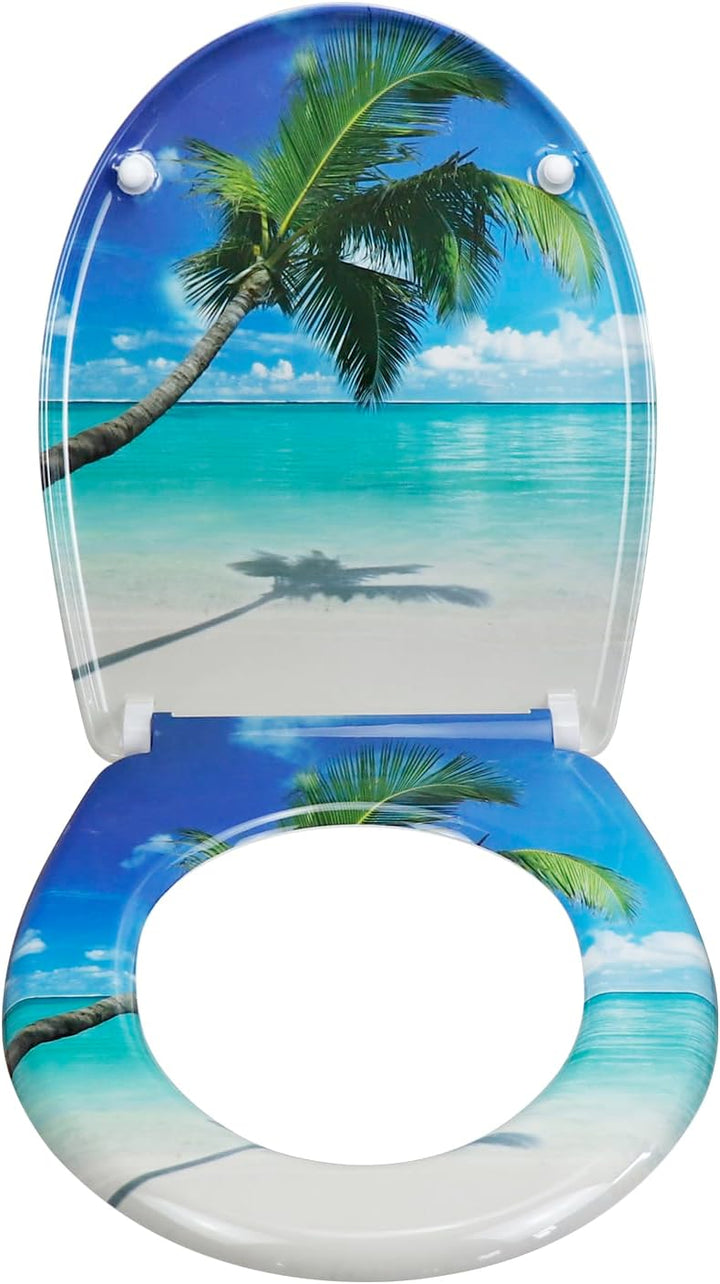 WC Sitz mit Absenkautomatik, Toilettendeckel Duroplast, Klodeckel mit Schnellverschluss, Klobrille M