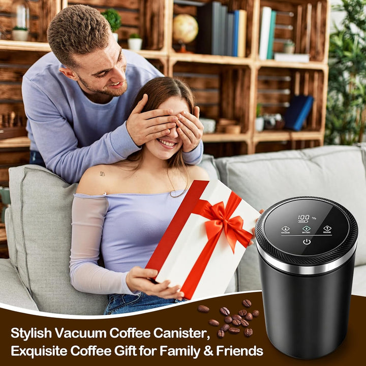 Automatischer Smarter Vakuum-Kaffeebehälter aus Edelstahl | Smarter Vakuum-Kaffeebehälter luftdicht