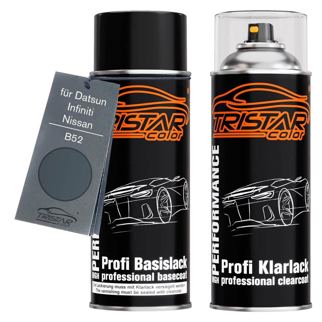TRISTARcolor Autolack Spraydosen Set für Datsun/Infiniti/Nissan B52 Faded Denim Metallic/Gris Titane