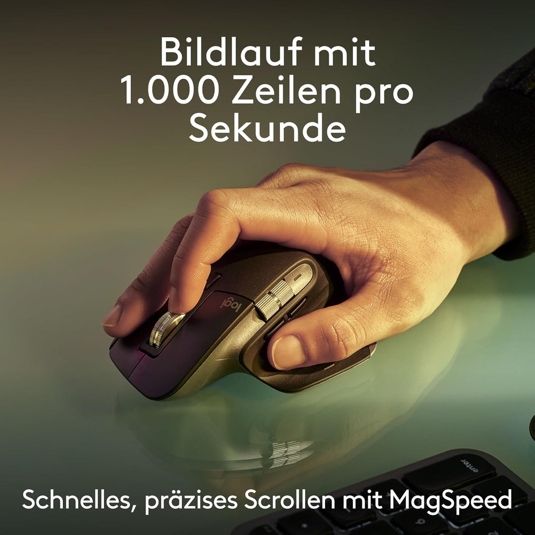 Logitech MX Keys S Combo for Mac, kabellose Tastatur/Maus mit Handballenauflage, beleuchtete Tastatu