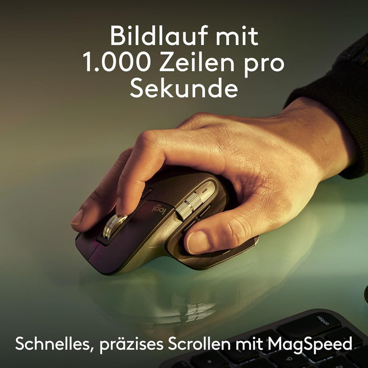 Logitech MX Keys S Combo for Mac, kabellose Tastatur/Maus mit Handballenauflage, beleuchtete Tastatu