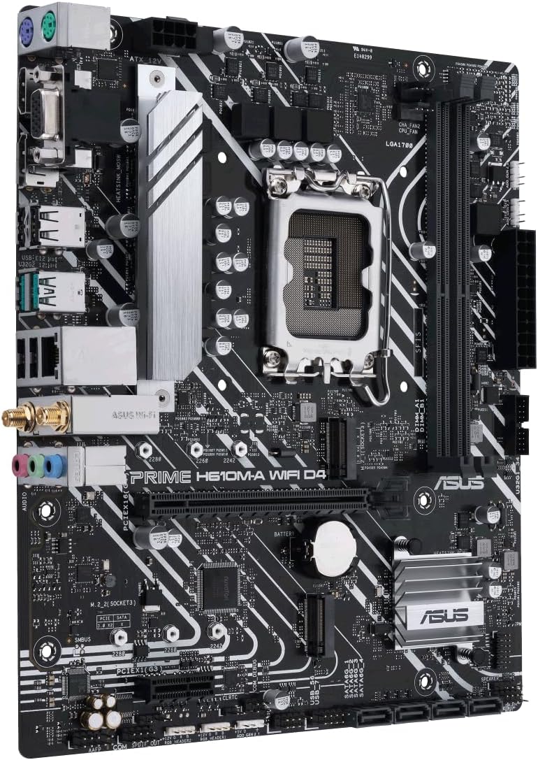 ASUS Prime H610M-A WiFi D4 Mainboard Sockel Intel LGA 1700 (Intel H610, mATX, WiFi 5, DDR4 Speicher,