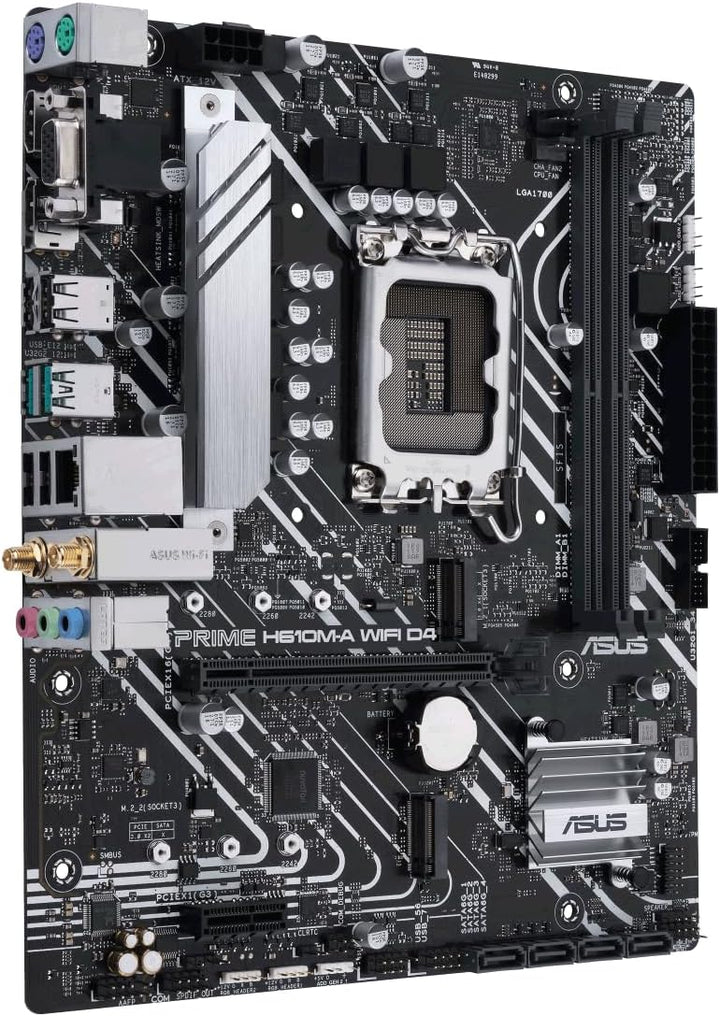 ASUS Prime H610M-A WiFi D4 Mainboard Sockel Intel LGA 1700 (Intel H610, mATX, WiFi 5, DDR4 Speicher,
