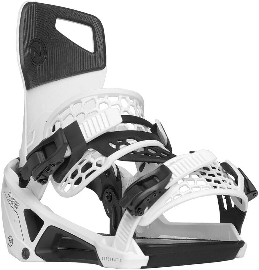 Nidecker Unisex-Erwachsene Supermatic Snowboard-Bindungen, Weiss/opulenter Garten, XL (11-15)