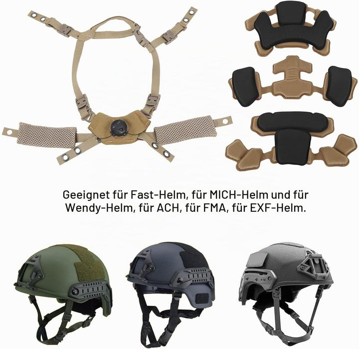 Taktischer Helm Dial Suspension System Kinnriemen für ACH, für Mich, für Team Wendy, für FMA, für EX