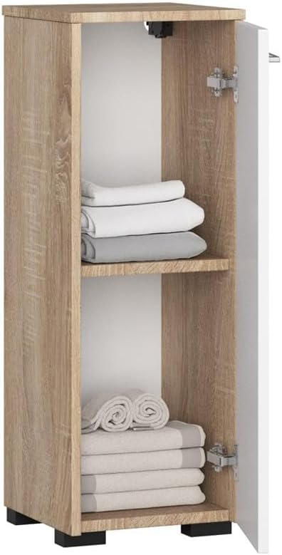 AKORD Stehender Badezimmerschrank schränke | Badezimmer kommode | FIN S30 eintürig | B30 x H82 x T30