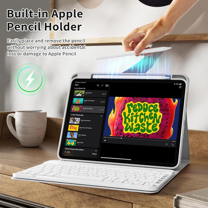 Hülle mit Tastatur für iPad (A16) 11 Zoll 2025/10. Generation 10.9 Zoll 2022, Deutsch QWERTZ Layout