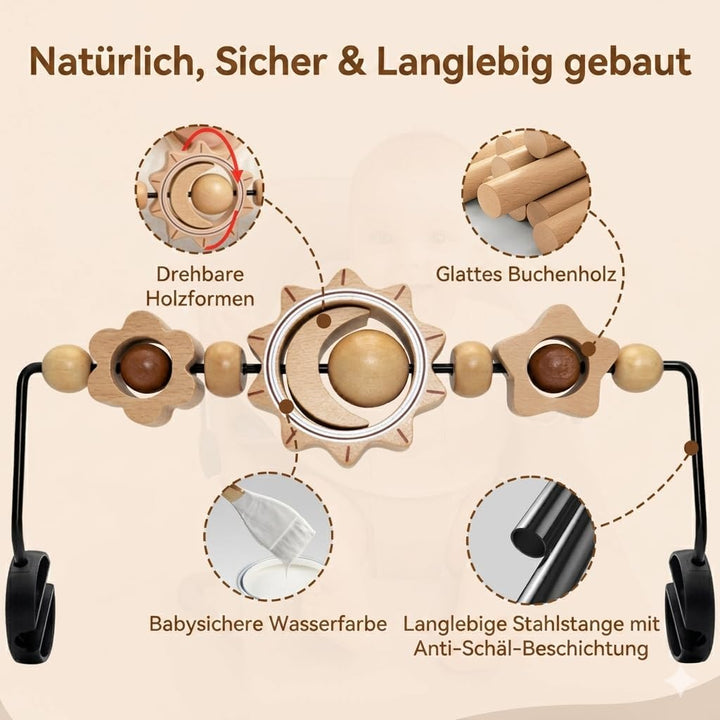 Spielzeug für Babywippe, kompatibel mit Baby Björn Bouncer Balance Soft &amp; Bliss, drehbare Holzspielz