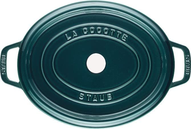 STAUB Gusseisen Bräter/Cocotte, Oval 33 cm, 6,7 L, Aromaregen Funktion, Für alle Herdarten geeignet,
