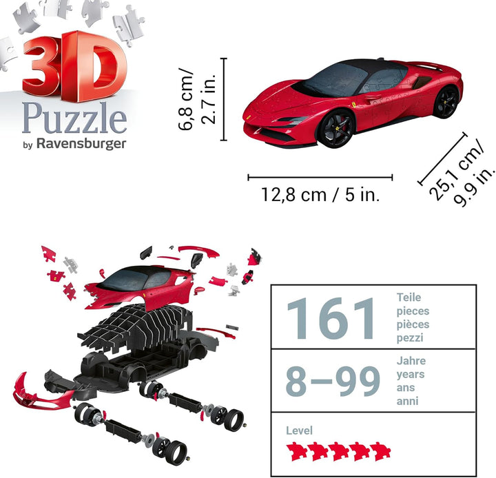 Ravensburger 3D Puzzle 11576 - Ferrari SF90 Stradale - Der ikonische Supersportwagen aus Maranello a