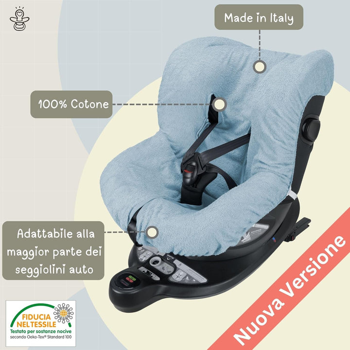 Babysanity® Weicher Universaler Autositzbezug 0/18 Aus Doppelter 100% Baumwollfrottee – Waschbarer S