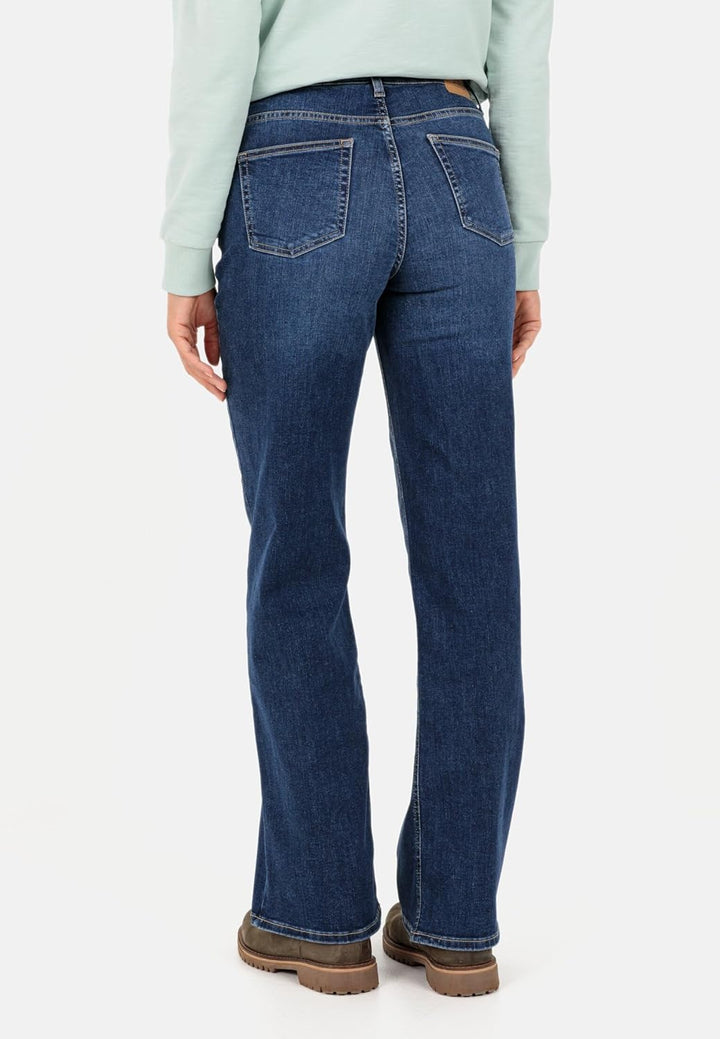 camel active Damen 5-Pocket Jeans mit weiten Hosenbeinen 26W / 32L Blau, 26W / 32L Blau